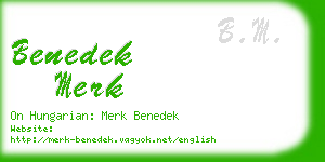 benedek merk business card